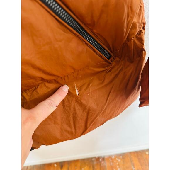 MACKAGE Brown Nylon Puffer Long Sleeve Freya Puffer Jacket Size Small REPAIRED - Picture 9 of 16